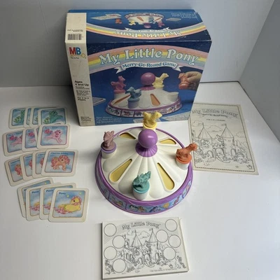 Vintage My Little Pony Merry Go Round Game 1985 Milton Bradley Complete 1984 - Image 1 of 4