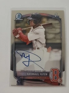 2025 Bowman Chrome Autograph Natanael Yuten #CPA-NY 1st Bowman Auto Red Sox - Picture 1 of 2