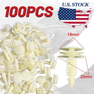 100Pcs Front Door Trim Panel Retainer Car Fasteners Clips For GM GMC Chevy Buick - Image 1 of 4