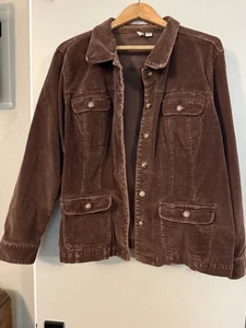 Vintage Sag Harbor Jacket Size 3X Brown Corduroy Button Up Chore Coat Casual Y2K - Picture 1 of 11
