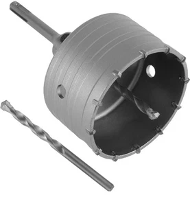 90mm SDS Concrete Hole Saw Drill Bit + Rod | Masonry/Cement/Stone Cutter - Picture 1 of 5