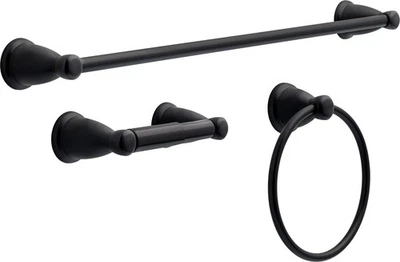 Kinla Juego de Baño 3 Piezas Negro Mate 24" Toallero, Soporte, Anillo KIN3P... Foto 1 de 4