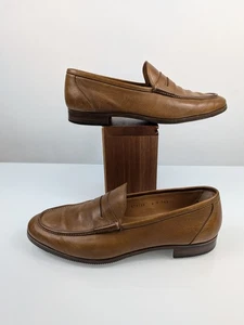 Paul Stuart Brown Italian Leather Penny Loafer Dress Shoes Men Size 9M - Picture 1 of 11