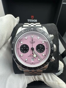 Tudor Black Bay Chrono 41mm PINK Steel JUBILEE 79360 Unworn Watch - Picture 1 of 8