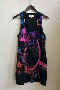 Tibi New York 100% Silk Tank Dress 10 Colorful Print Resort Relaxed Bubble Hem - Picture 1 of 8