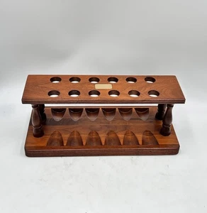 Vintage DECATUR DECO Estate Tobacco Pipe Stand Rack Rosewood(?), Holds 12 Pipes - Picture 1 of 19