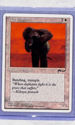 1995 MTG Magic The Gathering CHR Chonicles Vintage White Card War Elephant - Image 1 of 2