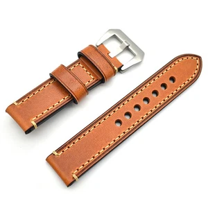 Cowhide Genuine Leather Watch Bands Wristwatch Straps Watch Parts Red Brown 26mm - Picture 1 of 3