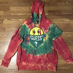 Guess x J. Balvin Pullover Tie Dye Hoodie Sweater Size Large Streetwear Hype - Picture 1 of 6