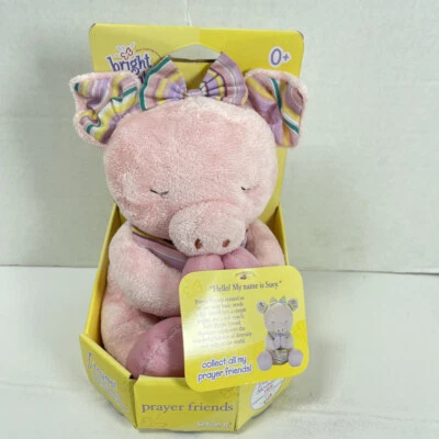 Kids II 2003 BRILLANTES INSPIRACIONES ORACIÓN AMIGOS SUEY Pink Pig peluche parlante nuevo Foto 1 de 4