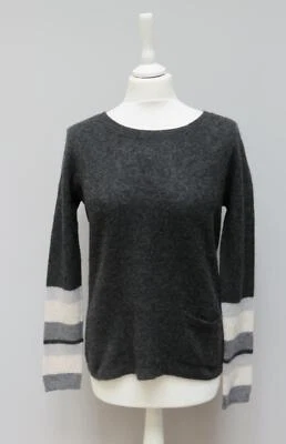 Jersey Deane & White 100 % cachemir gris jaspeado cuello redondo bolsillo M 12 38 Foto 1 de 4