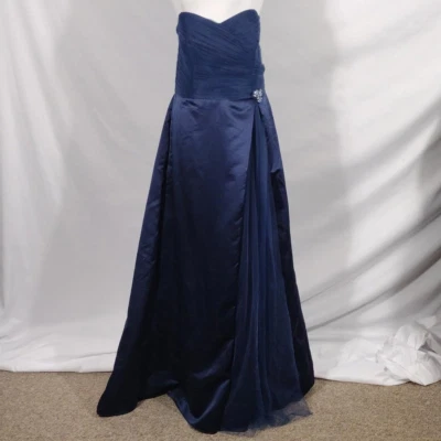 NWT David's Bridal Marine Blue Strapless Bridesmaid Dress size 14 F15137 - Image 1 of 4