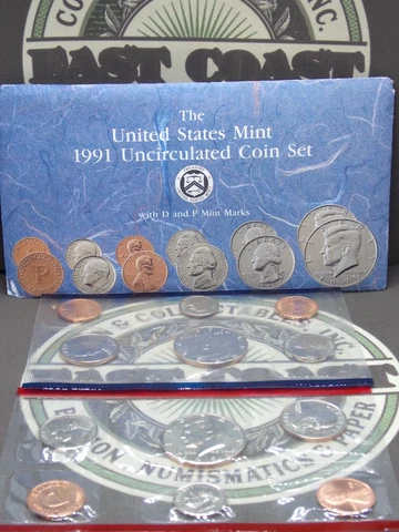 1991 U.S. MINT Uncirculated BU Set (10 Coin) East Coast Coin & Collectables, Inc Cover