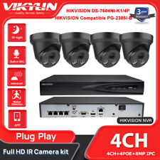 Hikvision 4K 4CH NVR CCTV POE Security System 8MP IP Camera Plug & Play MIC Lot