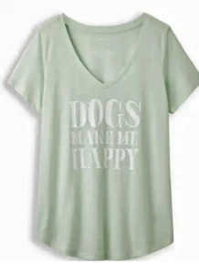 Torrid T-Shirt Dogs Make Me Happy Size 1 1X Shirt - Picture 1 of 5