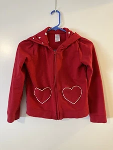 Gymboree Heart Zipper Hoodie Jacket Size 10 - Picture 1 of 4