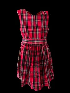 NBW Crewcuts Girls Tartan Red Plaid Holiday Dress Sz 8 - Picture 1 of 3