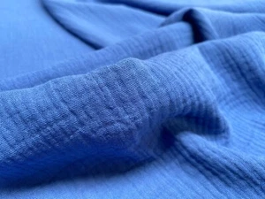 Double Gauze Cotton Muslin Fabric Soft Baby Cloth - 140cm Wide - Royal Blue - Picture 1 of 5