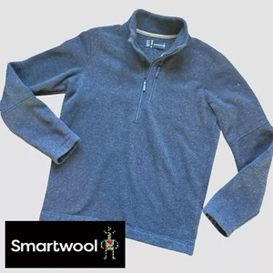 SMARTWOOL HUDSON TRAIL Mens Gray Fleece 1/2 Zip Size M Medium Hiking - Picture 1 of 13