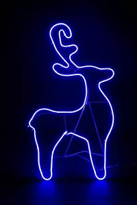 Neon Rope Light Silhouette Christmas Reindeer Calf Outdoor Wall Garden Decor UK - Picture 1 of 6