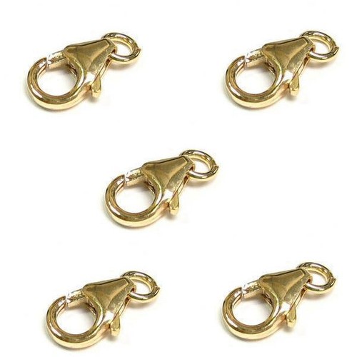 25 pcs 14K Gold filled 9mm Fish Lock Lobster Claw Clasps Wholesale Lot ...