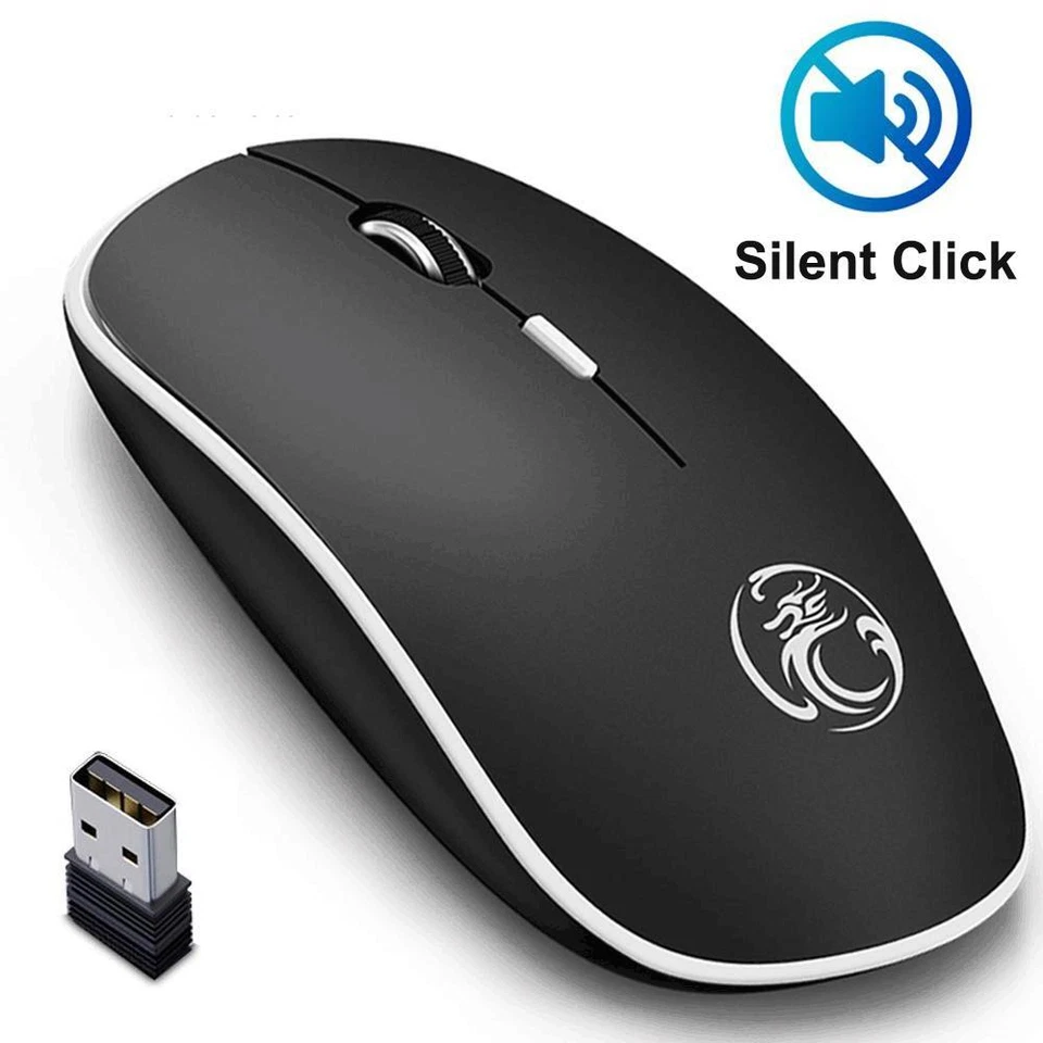 Imice Wireless Mouse Silent Computer Mouse 1600 Dpi Ergonomic Mouse Noiseless - Image 1 of 4
