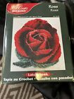 J&P Coats Latch Hook Kit Red Rose No 25138 27"x30" Made In USA SEALED/NEW