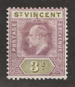 1902 St. Vincent Sc #75 - Three Pence, KEVII - MH Cv$5.50 - Picture 1 of 1
