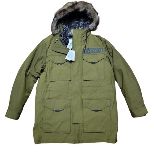 Nuovo con etichetta! Coach 3 in 1 Parka Verde Premium Giacca Mimetica Isolata Taglia L