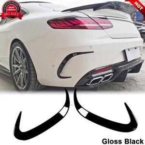 For Mercedes C217 S500 S63 S65  Gloss Black Rear Bumper Side Vent Scoop Fins - Bild 1 von 10