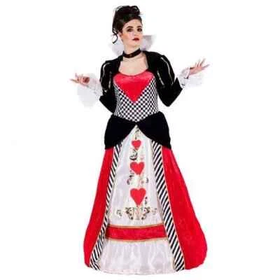 Womens Queen of Hearts Costume Adult Alice in Wonderland Dress Halloween S - XXL - Image 1 of 4