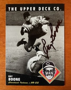 Ray Boone Autographed 1994 Upper Deck All-Time Heroes #22 Cleveland Indians