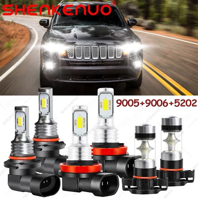 Combo faros LED + kit de faros antiniebla 6000K para Jeep Compass 2011 2012 2013 Foto 1 de 4
