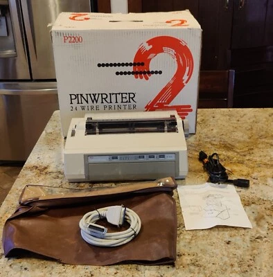 NEC Pinwriter Dot Matrix Printer P2200 w/ Cables In Original Box - Powers On - - Image 1 of 4