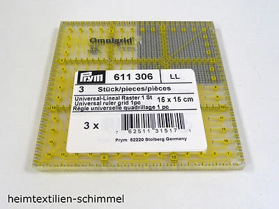 PRYM Patchworklineal Universal-Lineal Omnigrid Patchwork Lineal 15x15cm 611306 - Bild 1 von 3