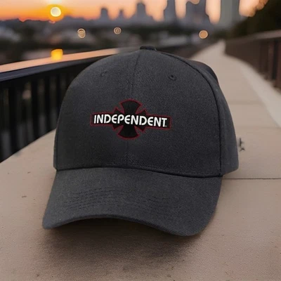 Sombrero de monopatín para adultos con gorra con logotipo independiente negro ajustable 🛹 Foto 1 de 2