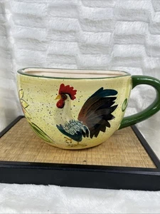 Rooster Coffee Mug Wall Pocket Sunflower Cup Farmhouse Rustic Ceramic Planter - Picture 1 of 6