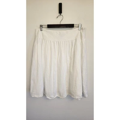 Lauren Ralph Lauren Womens 100% Linen Skirt 14 Petite Embroidered A-Line Coastal - Image 1 of 4