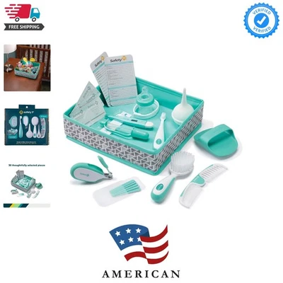 Conjunto de higiene de berçário de luxo com rastreador de alimentação - Essenciais para bebês azul água - Imagem 1 de 4