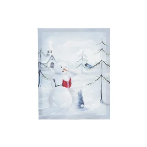 Singing Snowman 12" x 12" Winter Holiday Canvas Wall Art, Wall Decor for Livi... - Picture 1 of 5