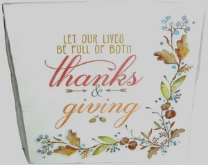 FALL/THANKSGIVIN LUNCHEON NAPKINS~20ct~ 2 Ply ~12 7/8" X 12 3/4" THANKS & GIVING - Picture 1 of 1