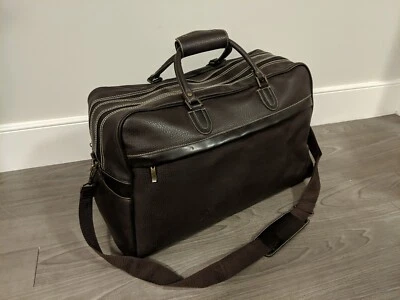 Винтажная деловая повседневная спортивная сумка из искусственной кожи 20 дюймов для путешествий спортзала ночевки выходного дня - Изображение 1 из 4