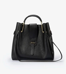 MASSIMO CASTELLI PEBBLED LEATHER SATCHEL BAG HANDBAG  WITH POUCH - MADE IN ITALY - Picture 1 of 9