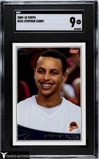 2009-10 Topps #321 Warriors Stephen Curry Rookie RC Basketball Card SGC 9 MT