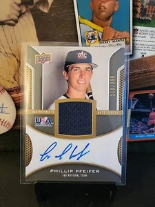 2009 Upper Deck Phillip Pfeifer Signature Stars USA Star Prospects Jersey Auto - Picture 1 of 11