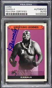 Tarjeta coleccionable firmada por Kamala Wrestling Legend 1978-2006 LE (PSA/DNA en losa) - Imagen 1 de 1