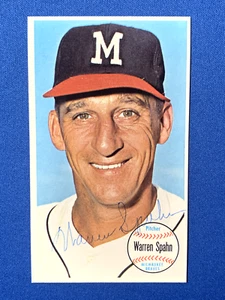 WARREN SPAHN SIGNED TOPPS GIANTS #31 MILWAUKEE BRAVES CY YOUNG 1957 PSA - Picture 1 of 2