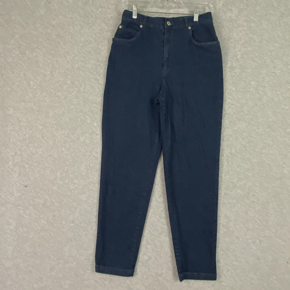 David Brooks Pants Womens 8 Blue Tapered Leg High Rise Stretch Denim Jeans Look - Imagem 1 de 4