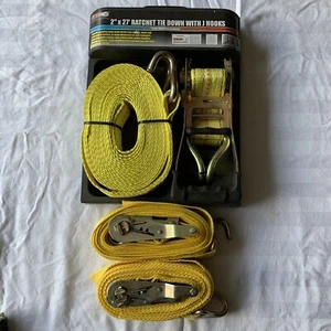2” X 27’ Ratchet Tie Down And 2 - 1-1/2” X 12’ Ratchet Tie Down Straps| New!!! - Picture 1 of 10