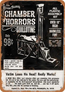 METAL SIGN Chamber of Horrors Guillotine 1966 10" x 14" 141WC86L - Picture 1 of 2